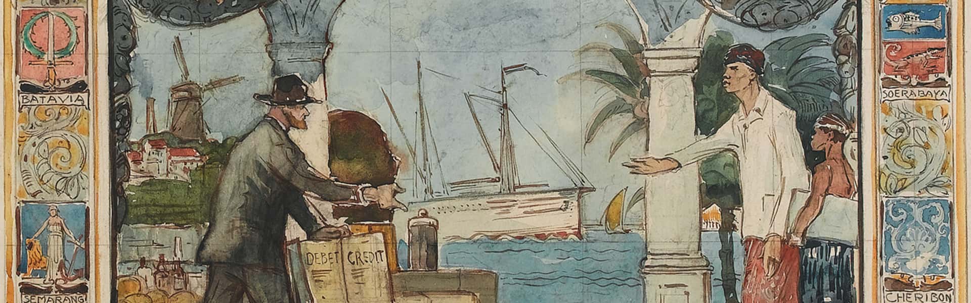 Leon Senf (1860-1940), Ontwerp voor tegeltableau, 1917