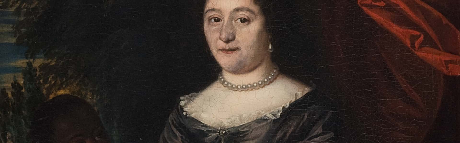 Schilderij door Nicolaes van Ravesteyn (1661-1750), Portret van Anna de Bye (1636-1713), echtgenote van Jacob van den Steen (detail), omstreeks 1690 Object C2014