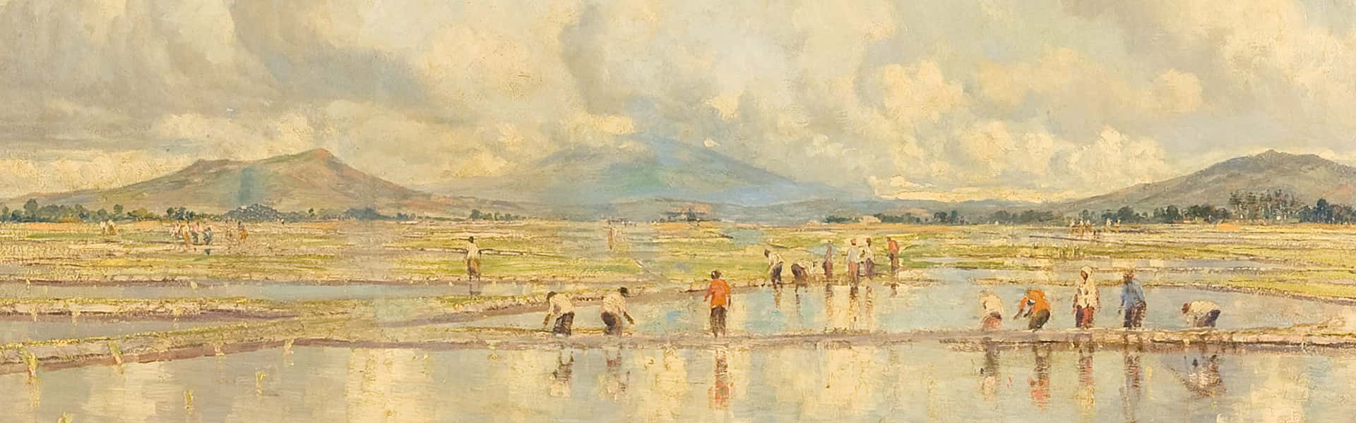 Schilderij door Leo Eland (1884-1952), Landschap met sawa’s, 1917 Foto: Margareta Svensson Object R3573