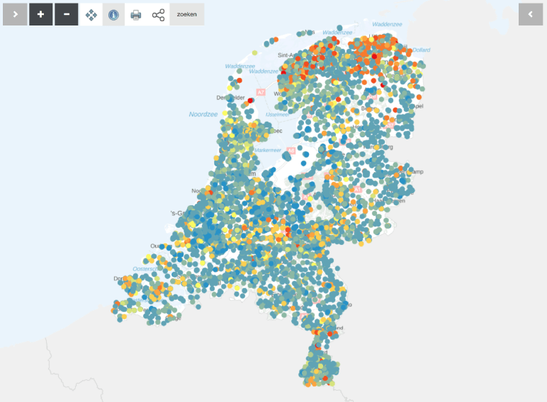 Voorbeeld afbeelding van de interactive database