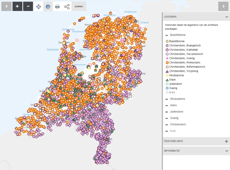 Voorbeeld afbeelding van de interactive database