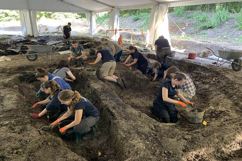 Studenten opgraving Veldschool scheepsarcheologie Flevoland 2023