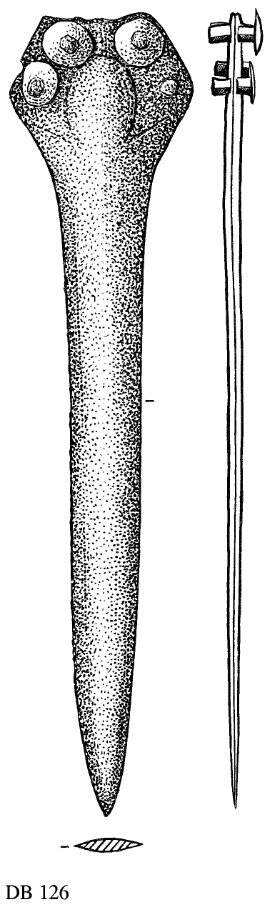 tekening en dwarsdoorsnedetekening van bronzen zwaard