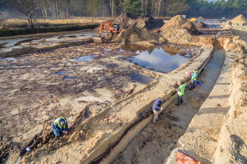 Overzicht van een archeologische opgraving