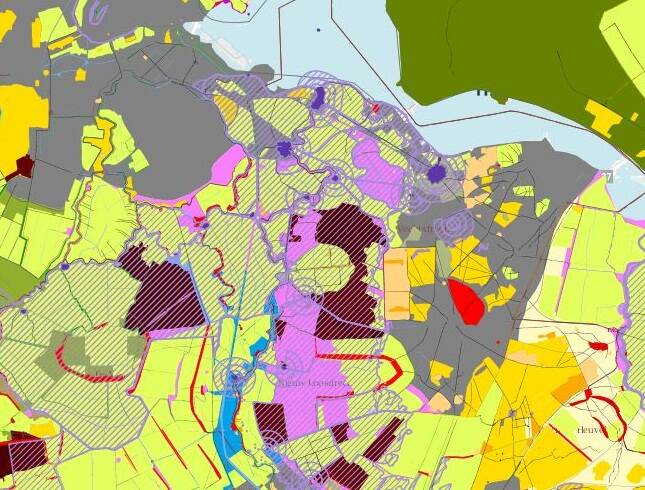 Detail van cultuurhistorische kaart Cultgis van de omgeving Loosdrecht