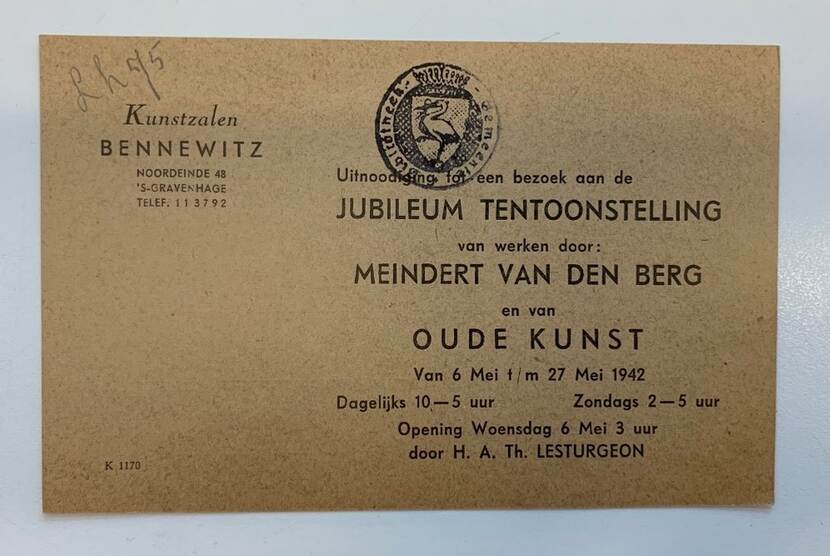 Uitnodiging jubileumtentoonstelling