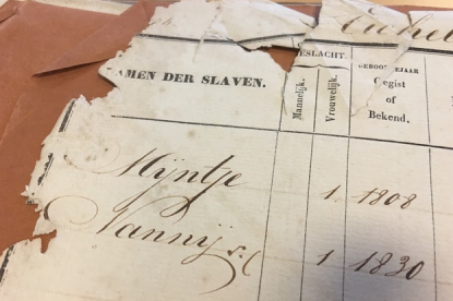 Fragment van het slavenregister