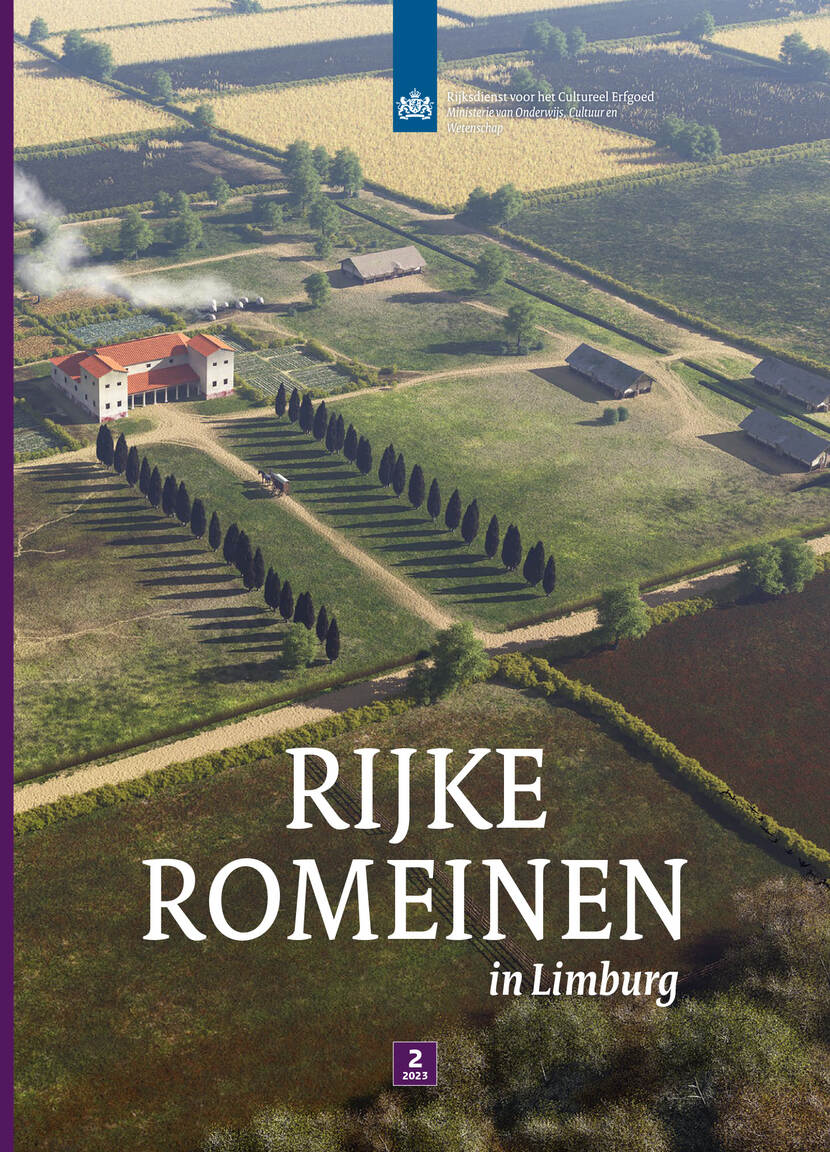 Omslag tijdschrift RCE 2 2023, met een tekening van een Romeinse villa