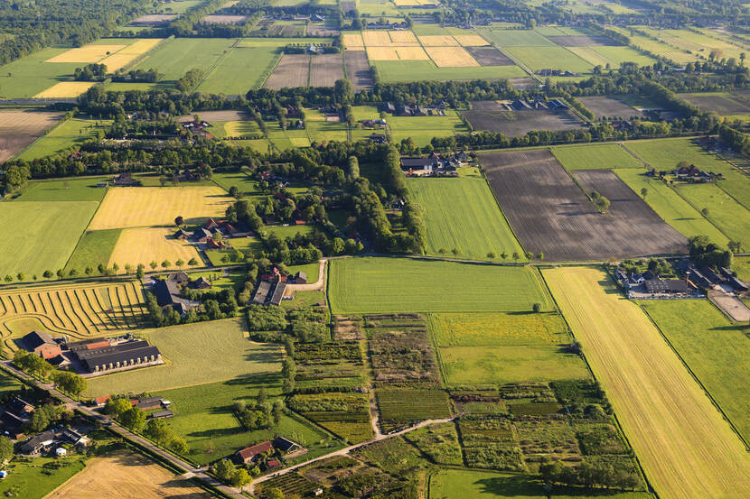 Luchtfoto gebied Grebbelinie