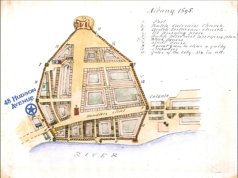 een historische kaart van het pand 48 Hudson Avenue