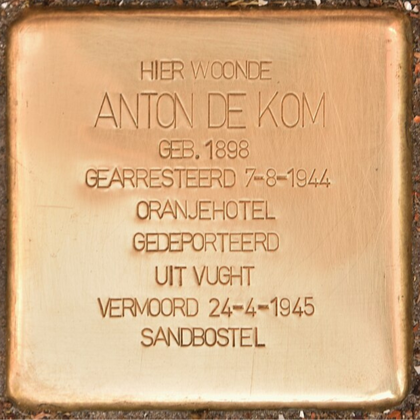 Stolpersteen voor het huis van Anton de Kom