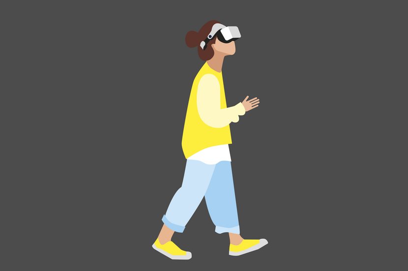Innovaties Duurzaam Erfgoed tekening mens met VR-bril op