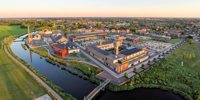 Luchtfoto van het DRU Industriepark