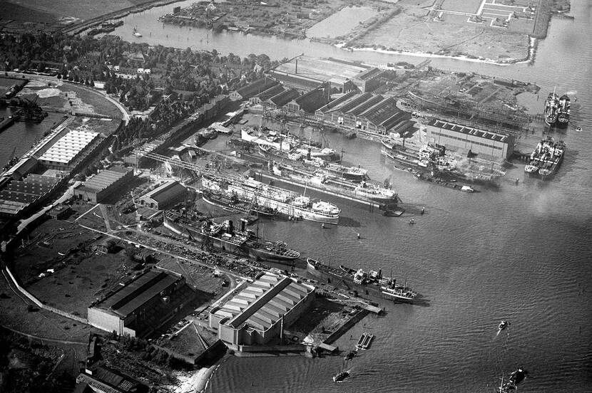 historische luchtfoto RDM-terrein