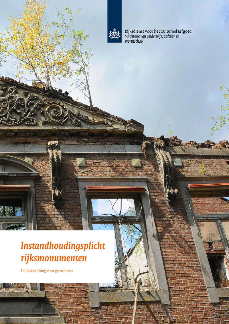 Voorkant van de brochure Instandhoudingsplicht rijksmonumenten