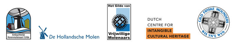 Logo's of beeldmerken van 5 verschillende molenaarsorganisaties