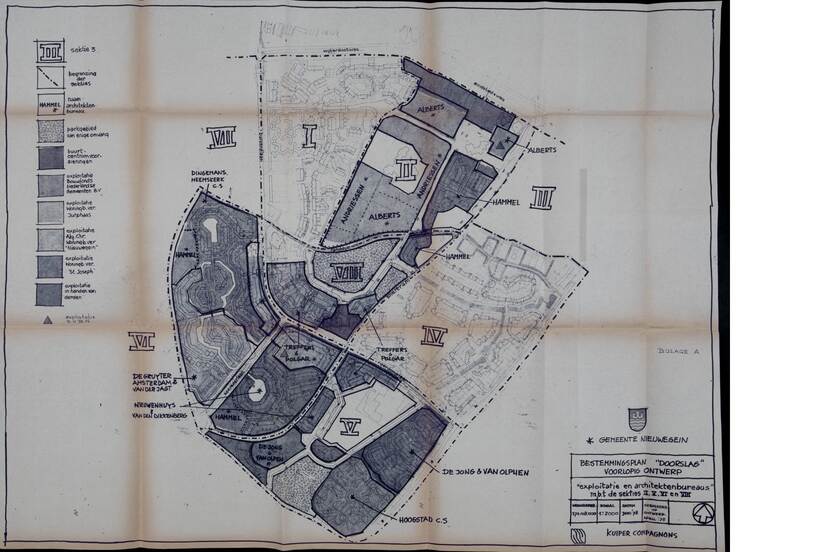 Kaart exploitatie en architektenbureaus 1978 Gemeente Nieuwegein