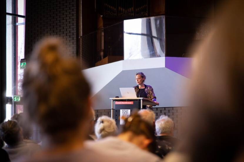 Foto van spreker Margriet Panman van de gemeente Zoetermeer