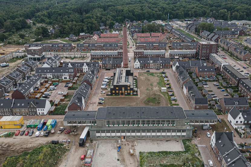 overzichtsfoto van de ENKA fabriek, Ede