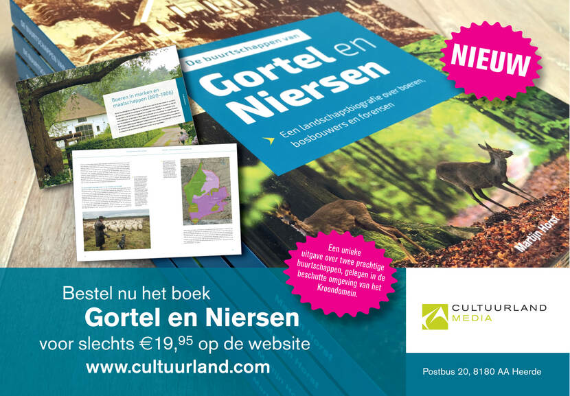 Advertentie voor de landschapsbiografie Gortel en Niersen