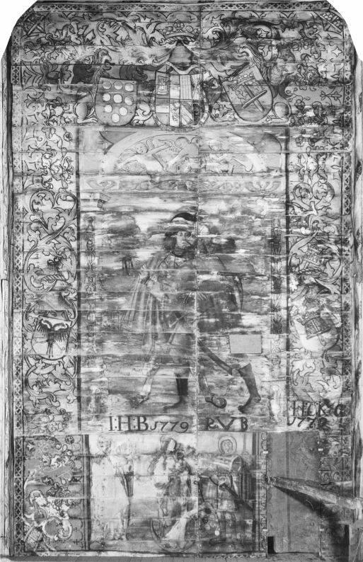 Gescand bestand van historische zwartwit foto van een de panelen