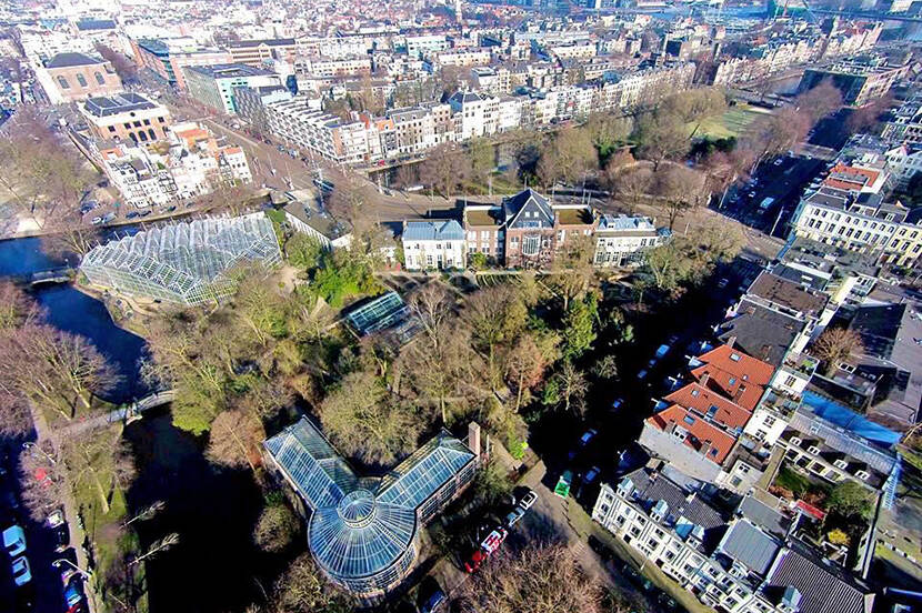 Overzichtsfoto van de Hortus Botanicus