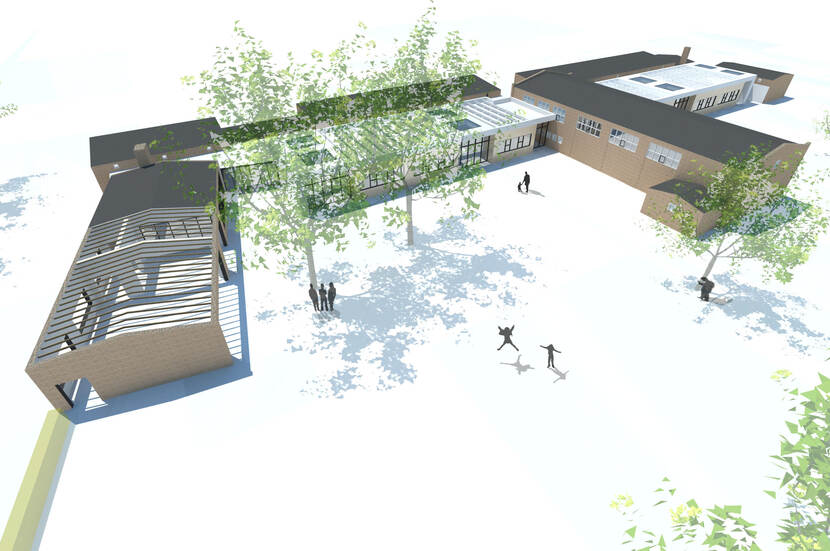 Artist impression van de school