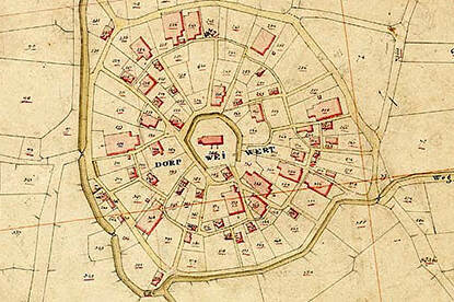 Historische kaart van Weiwerd in 1832