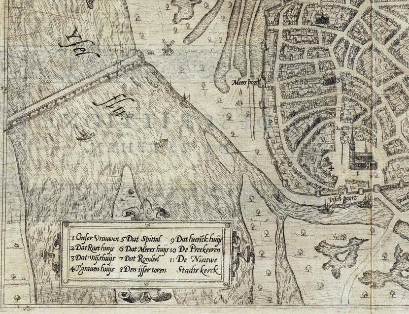 Een oude kaart van Zutphen.